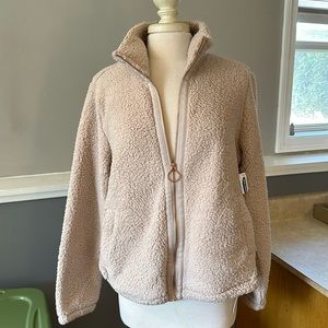 NWT Old Navy active sz L  Sherpa zip up light pink